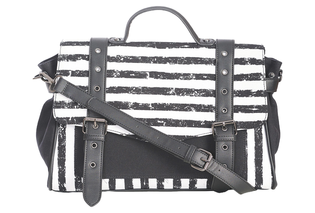 Spooky Night Striped Messenger Bag from Banned Apparel