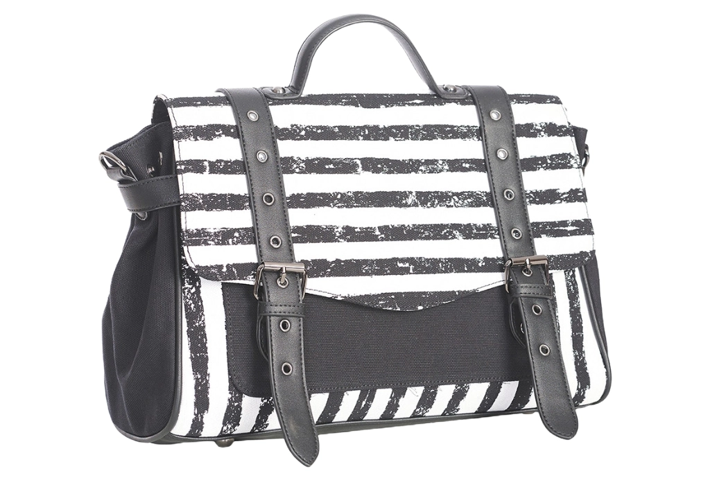 Spooky Night Striped Messenger Bag from Banned Apparel