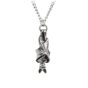 Awaiting the Eventide bat pendant by Alchemy England gothic bat necklace