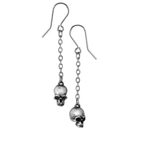 Deadskull drop earrings by Alchemy England gothic skull chain earrings