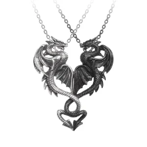 Draconic Tryst pendant by Alchemy England two dragon couple necklace
