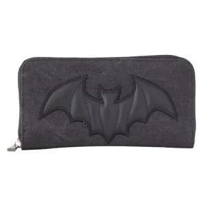 Dragon Frenzy wallet black by Banned Alternative with raised bat wing gothic design
