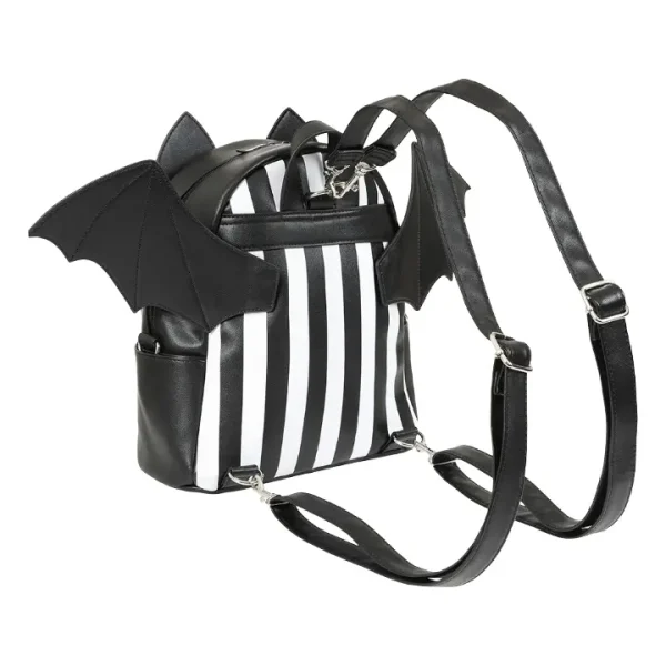 Nightfall Bat Backpack – Gothic Black Striped Bat Wing Rucksack ...